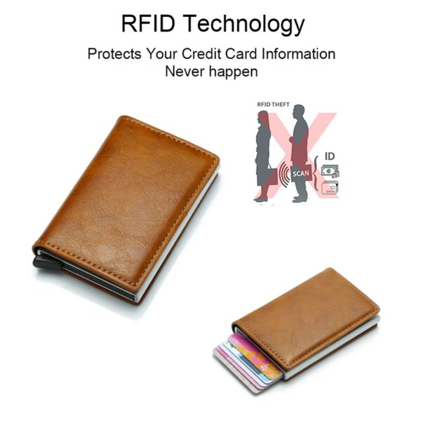 porte carte rfid en Fiber de carbone pour hommes, portefeuille