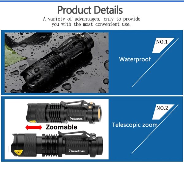 10080-1d9b09.jpg lampe torche tactiques portables à lumière LED, 6 pièces