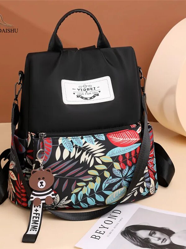 Sac a dos antivol en cuir de haute qualité pour femmes, Design de couleur unie