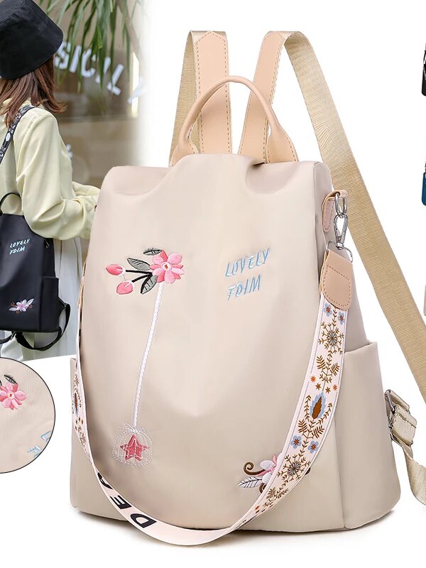 Sac a dos antivol Oxford pour femmes, étanche, anti-vol à la mode