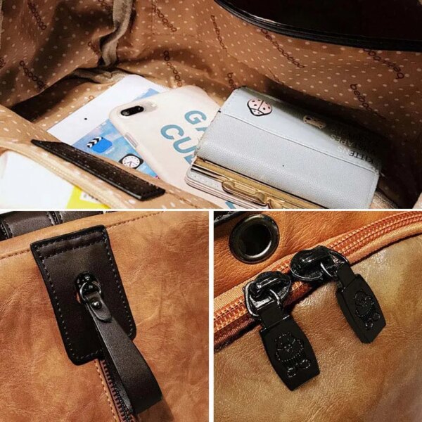 10899-2a5cba.jpg Sac a dos antivol Vintage en cuir PU souple pour femmes, Sac de voyage de grande capacité