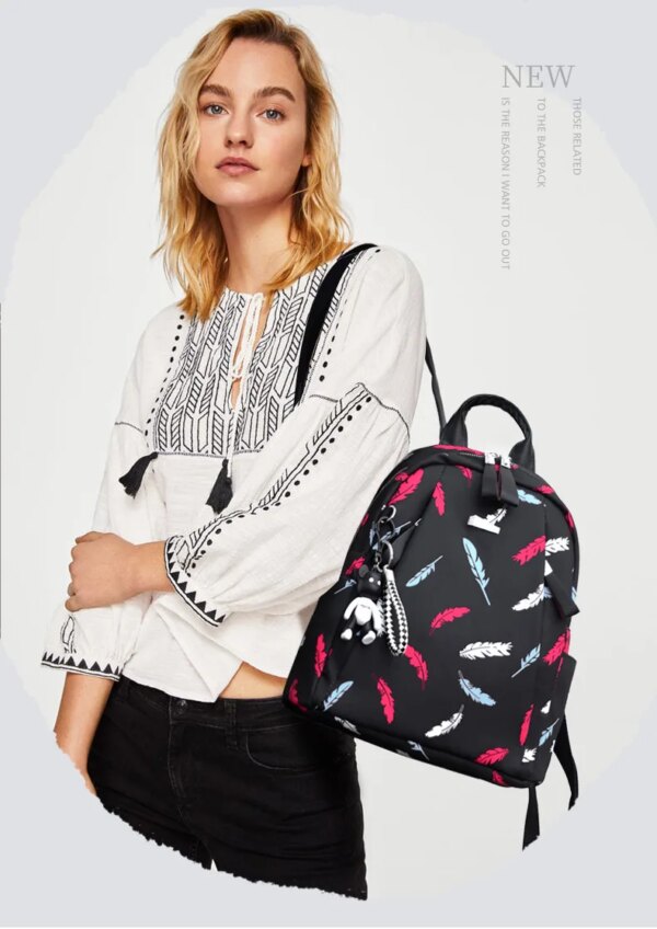 Sac a dos antivol imprimé papillon pour femmes