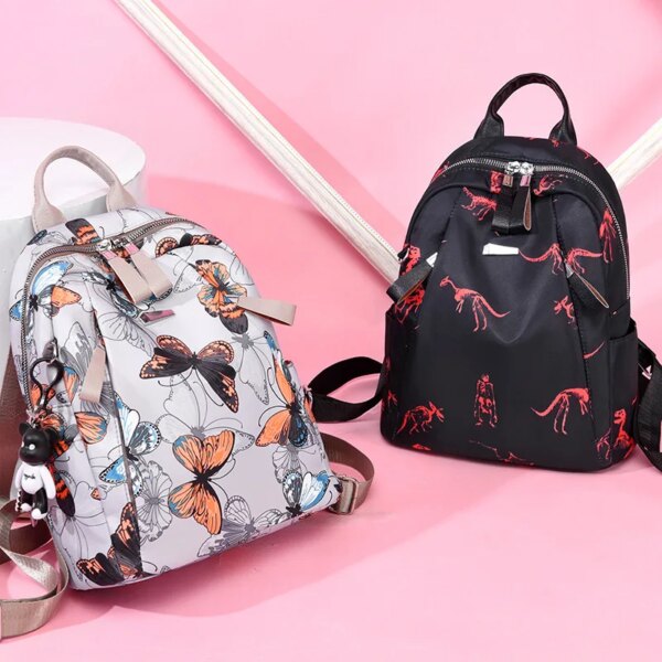 Sac a dos antivol imprimé papillon pour femmes