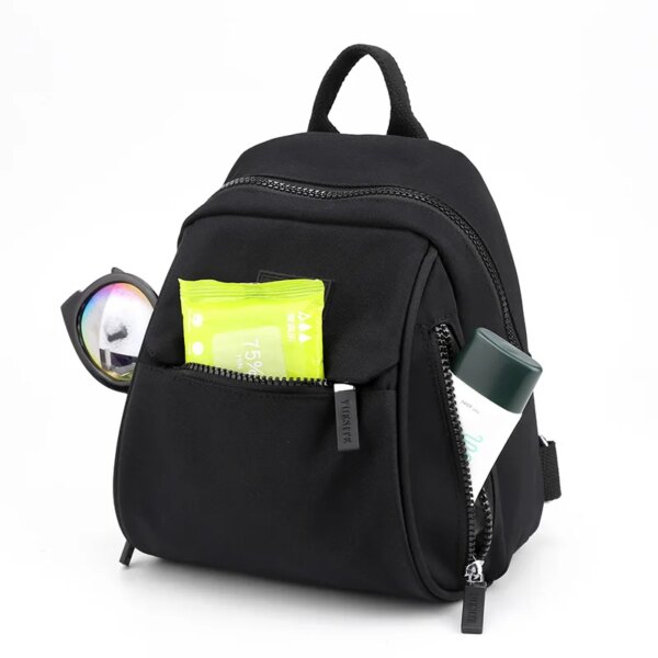 Mini Sac a dos antivol en nylon imperméable antivol pour femme, petit sac à dos de bureau