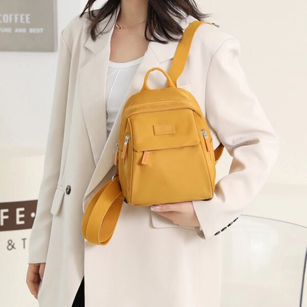 Mini Sac a dos antivol en nylon imperméable antivol pour femme, petit sac à dos de bureau