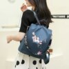 Sac a dos antivol en tissu Oxford à fleurs pour femmes, grande capacité