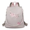 Sac a dos antivol en tissu Oxford à fleurs pour femmes, grande capacité