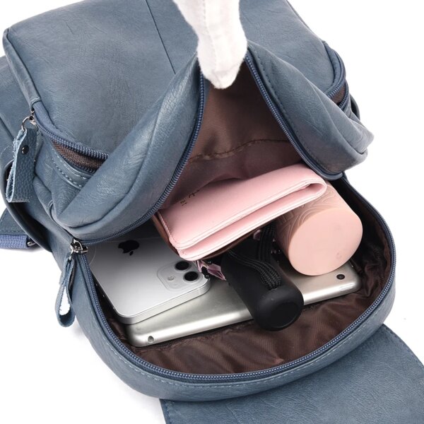 Sac a dos antivol de luxe Anti-vol pour femmes, sacoche d'école en cuir PU souple