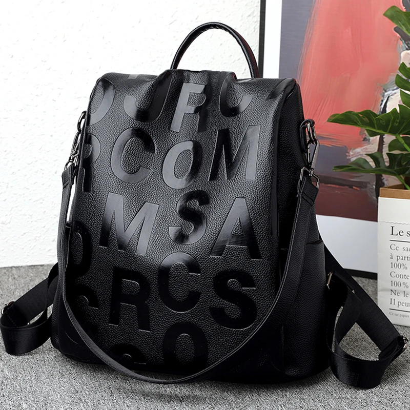 Sac a dos antivol pour femmes, en cuir souple de haute qualité
