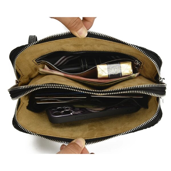 Sac Antivol à main à motif crocodile pour hommes, pochette de jour rétro décontractée