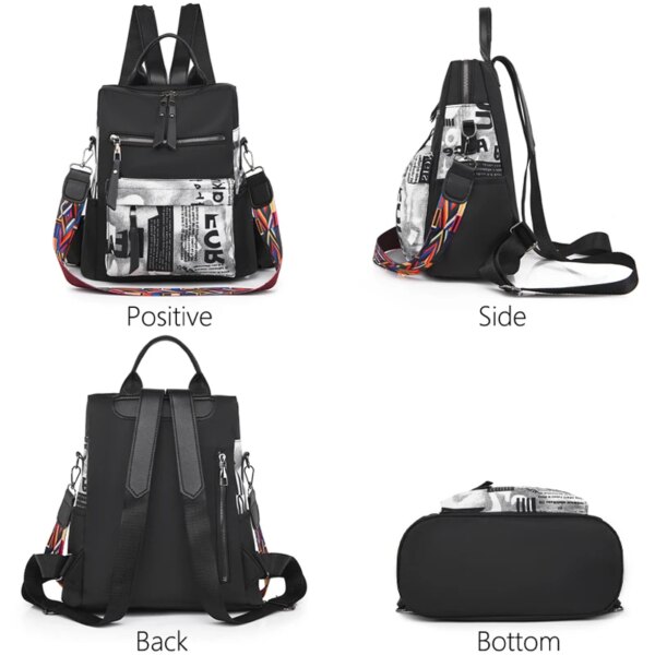 Sac Antivol à dos Oxford étanche pour femmes, 2024, Anti-vol à la mode