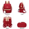 Sac a dos antivol Mochila tendance en Nylon pour femmes, couleur unie