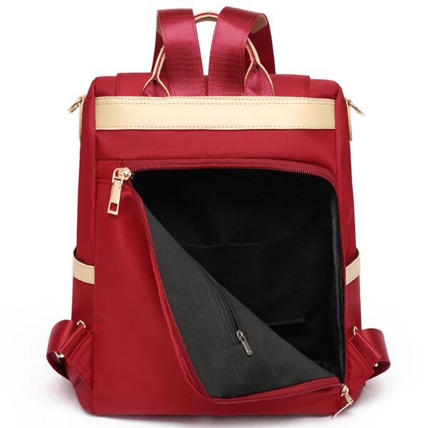 Sac a dos antivol Mochila tendance en Nylon pour femmes, couleur unie