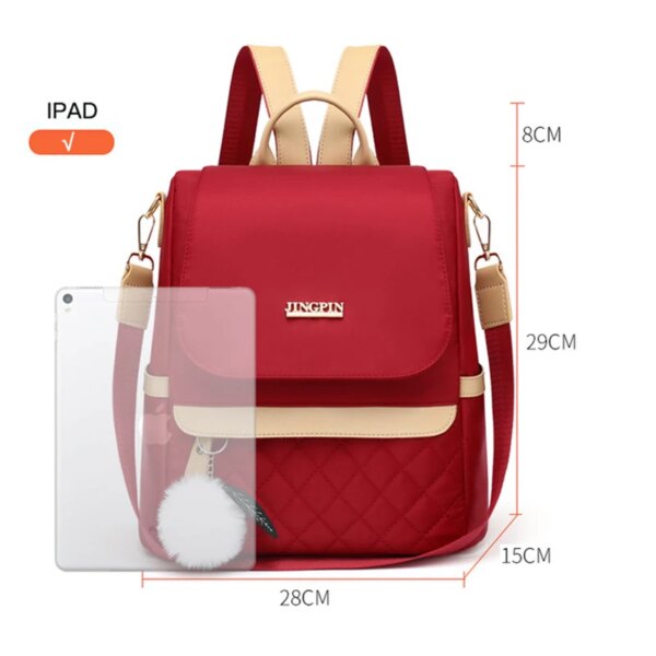 Sac a dos antivol Mochila tendance en Nylon pour femmes, couleur unie