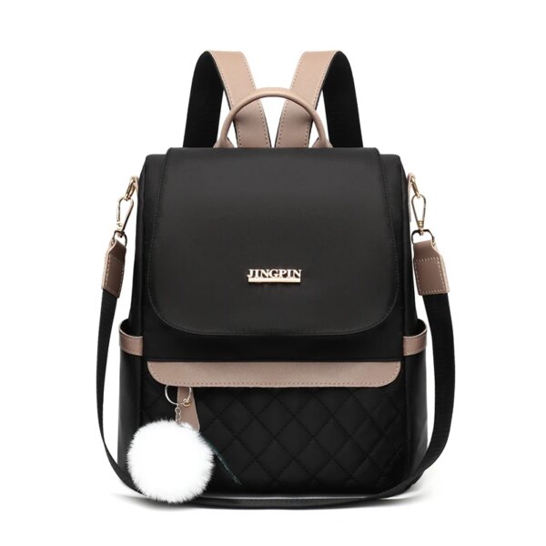 Sac a dos antivol Mochila tendance en Nylon pour femmes, couleur unie