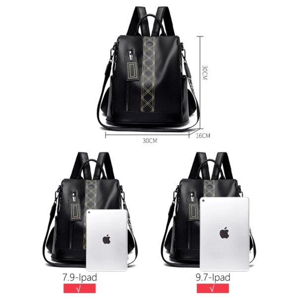 Sac a dos Antivol Vintage en cuir pour femmes, multifonction, Anti-vol, pour l'école