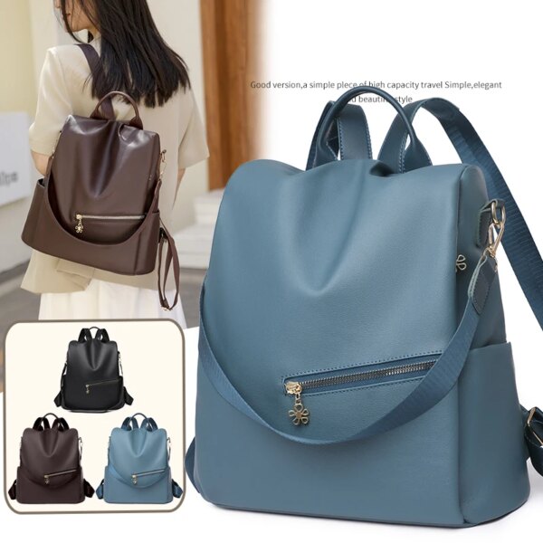 Sac a dos antivol Vintage en cuir souple pour femmes, de luxe, de haute qualité