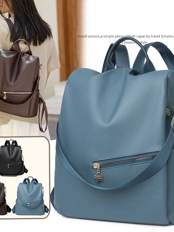 11397-eb3983.jpg Sac a dos antivol Vintage en cuir souple pour femmes, de luxe, de haute qualité