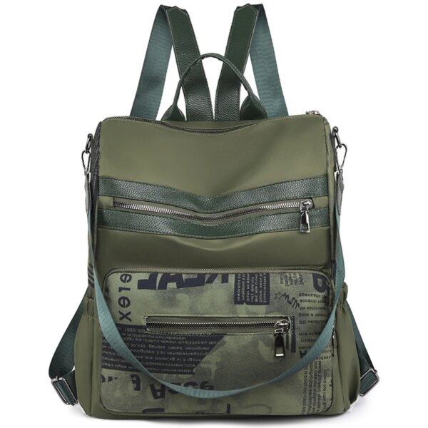 Sac antivol pour femmes, sac à dos à épaule vert à la mode pour adolescentes