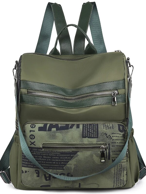 Sac antivol pour femmes, sac à dos à épaule vert à la mode pour adolescentes