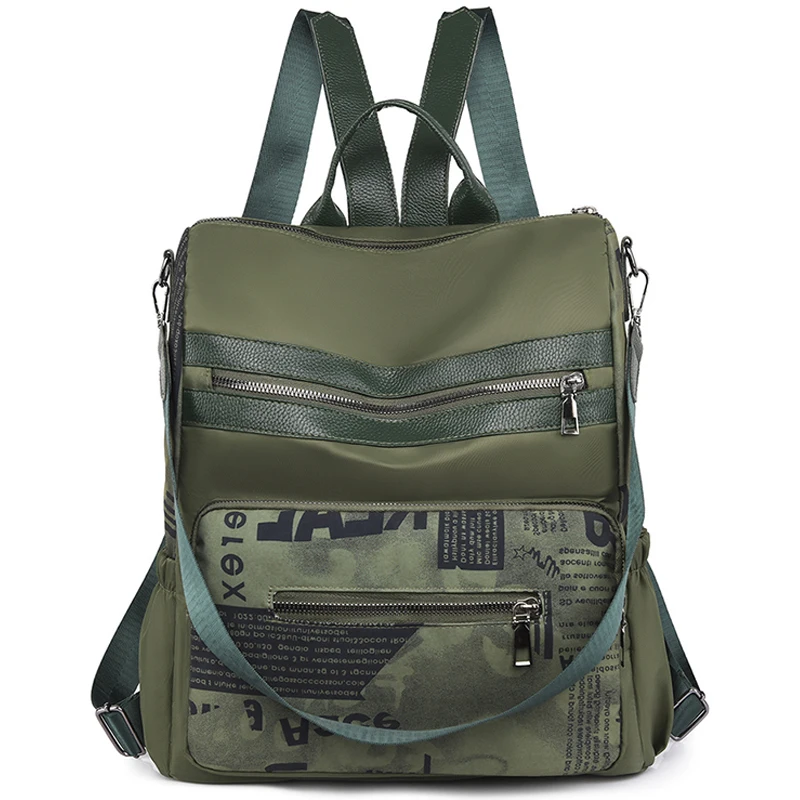 Sac antivol pour femmes, sac à dos à épaule vert à