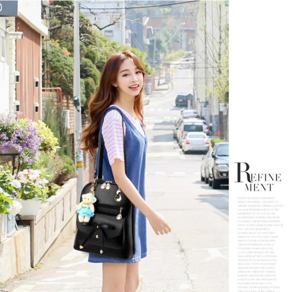 Sac a dos antivol et à bandoulière avec pendentif pour femme