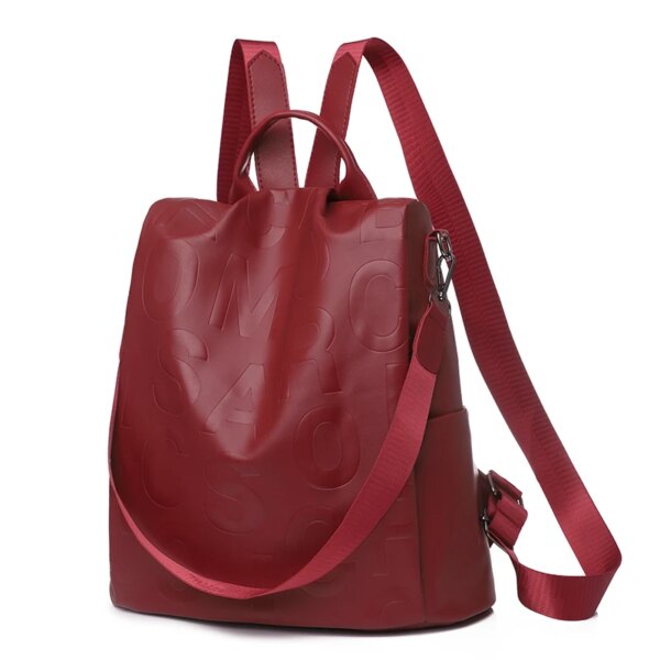 Sac a dos antivol pour femmes, avec lettres imprimées à la mode