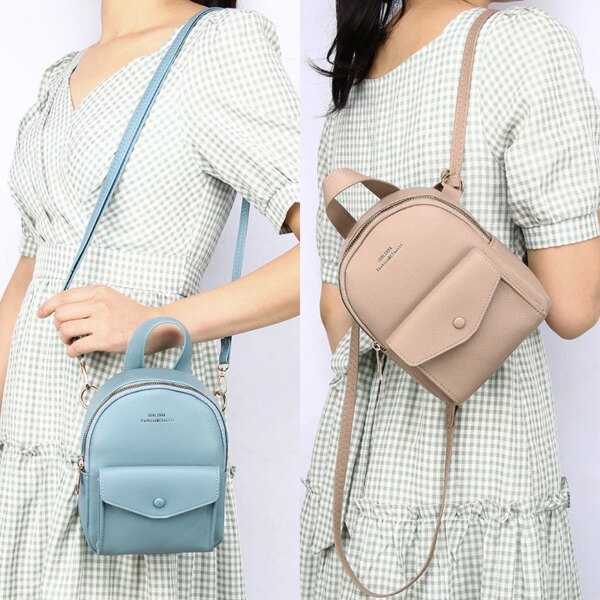 Sac a dos antivol pour femme, petit sac d'école étanche, sacs de voyage d'affaires en cuir Pur souple