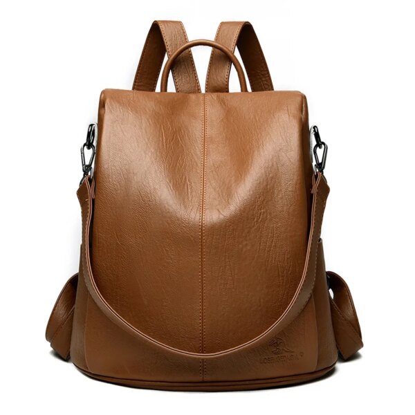 Sac a dos Antivol femme, sacoche d'école Vintage en cuir véritable pour adolescentes