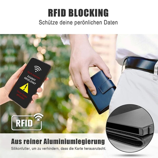porte carte rfid Mini avec Zip, porte-monnaie pour hommes