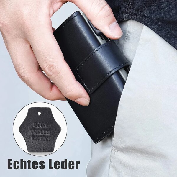 porte carte rfid Mini avec Zip, porte-monnaie pour hommes