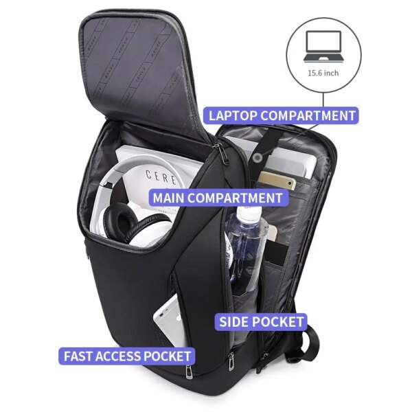 Sac a dos antivol étanche pour hommes et femmes, pour ordinateur portable 15.6 pouces