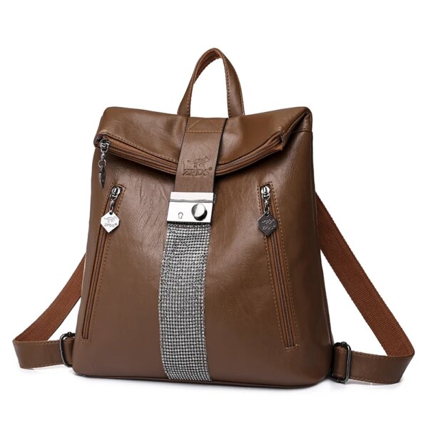 Sac a dos Antivol multifonction Anti-vol pour femmes, sac à bandoulière à la mode en cuir souple