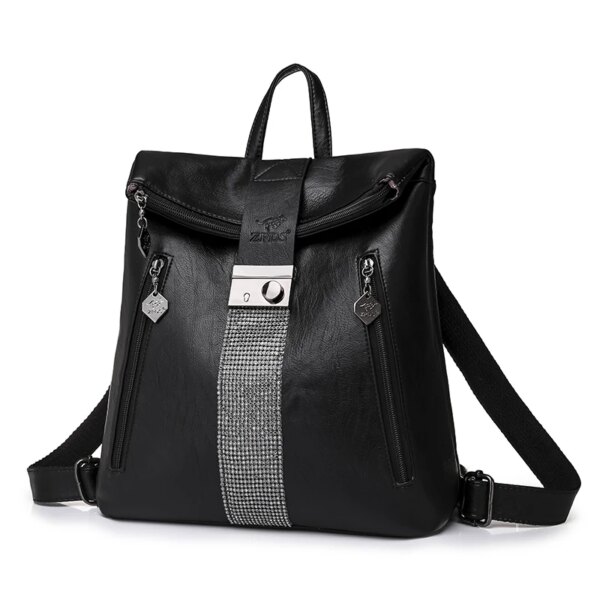 Sac a dos Antivol multifonction Anti-vol pour femmes, sac à bandoulière à la mode en cuir souple