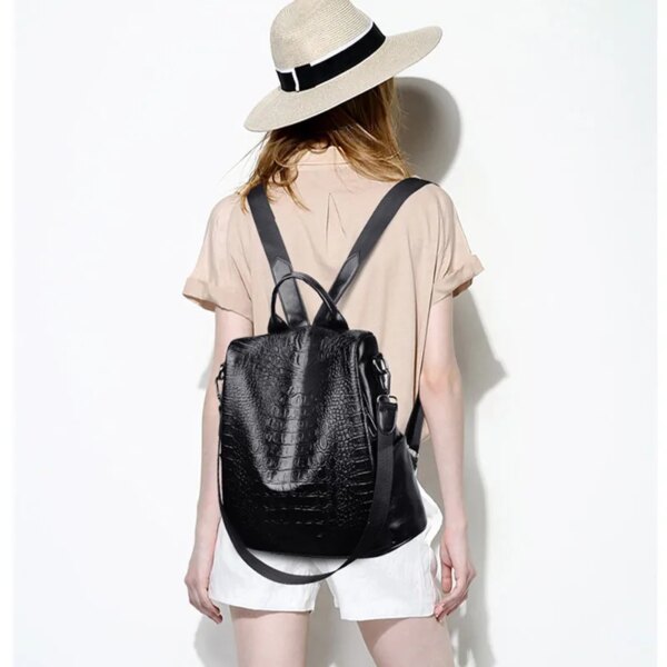 Sac a dos Antivol 3 en 1 antivol pour femmes, sac de voyage en cuir souple