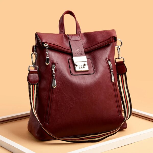 11889-01637a.jpg Sac a dos Antivol en cuir avec serrure à code antivol pour femmes