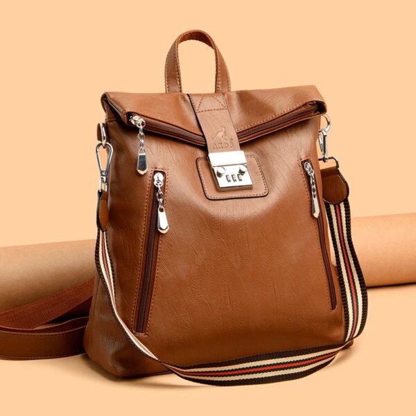 11889-71101b.jpg Sac a dos Antivol en cuir avec serrure à code antivol pour femmes
