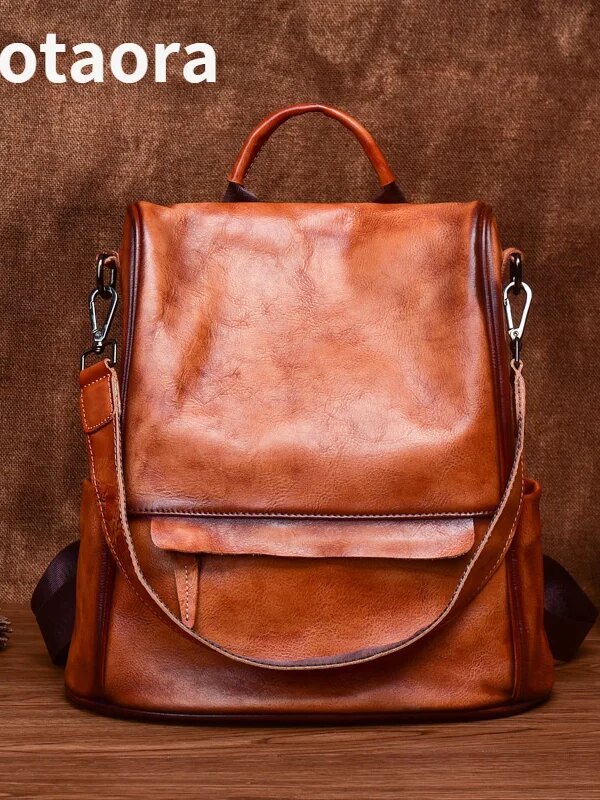 11906-b3d6e4.jpg Sac a dos Antivol Vintage en cuir véritable pour femmes, Anti-vol, en cuir de vache