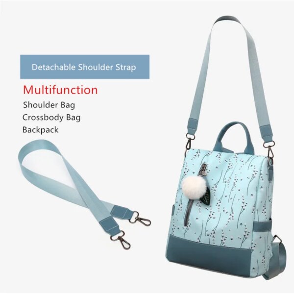 Sac a dos Antivol à fleurs violettes pour femmes