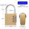 cadenas à code de sécurité en laiton massif, serrure à combinaison