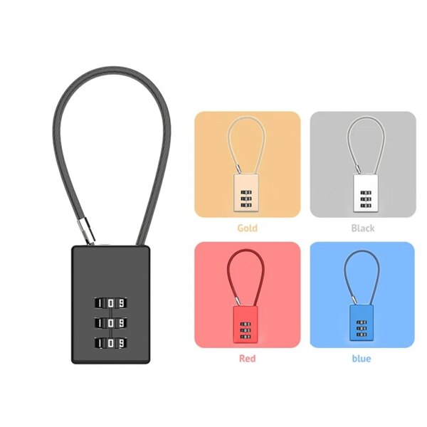 cadenas à code tête de verrouillage HSS, câble métallique difficile à casser