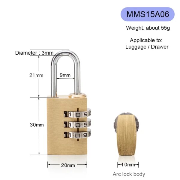 12283-312b99.jpg cadenas à code Serrure à combinaison 3/4 chiffres mot de passe extérieur