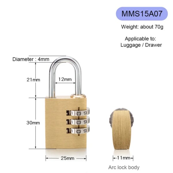 cadenas à code Serrure à combinaison 3/4 chiffres mot de passe extérieur