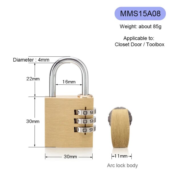 12323-c40d97.jpg cadenas à code Serrure à combinaison 3/4 chiffres mot de passe extérieur