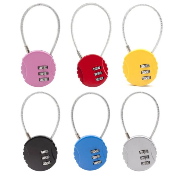 cadenas à code Serrure à combinaison de câbles métalliques, serrure à Code à 3 chiffres