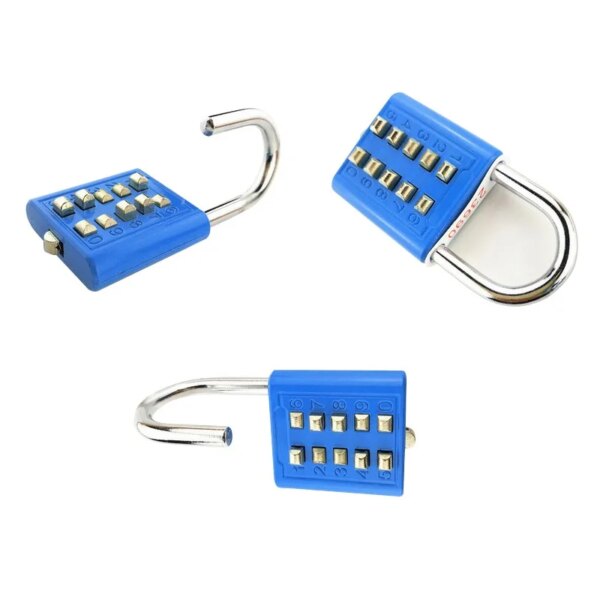 cadenas à code à combinaison antivol chromé avec bouton-poussoir à 10 chiffres