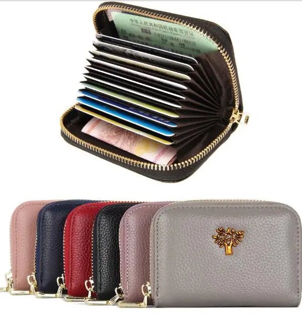 portefeuille rfid en cuir de vache de première qualité, étui pour cartes d'identité