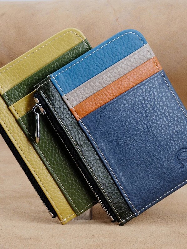 portefeuille rfid en cuir à 6 fentes Anti-vol pour hommes et femmes