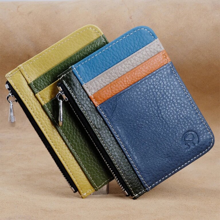 Porte carte RFID identification en cuir à