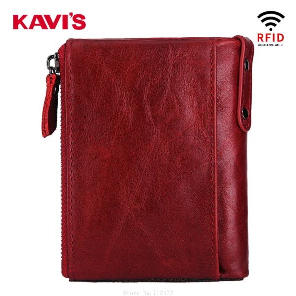 portefeuille rfid en cuir véritable pour homme, porte-monnaie avec fermeture éclair